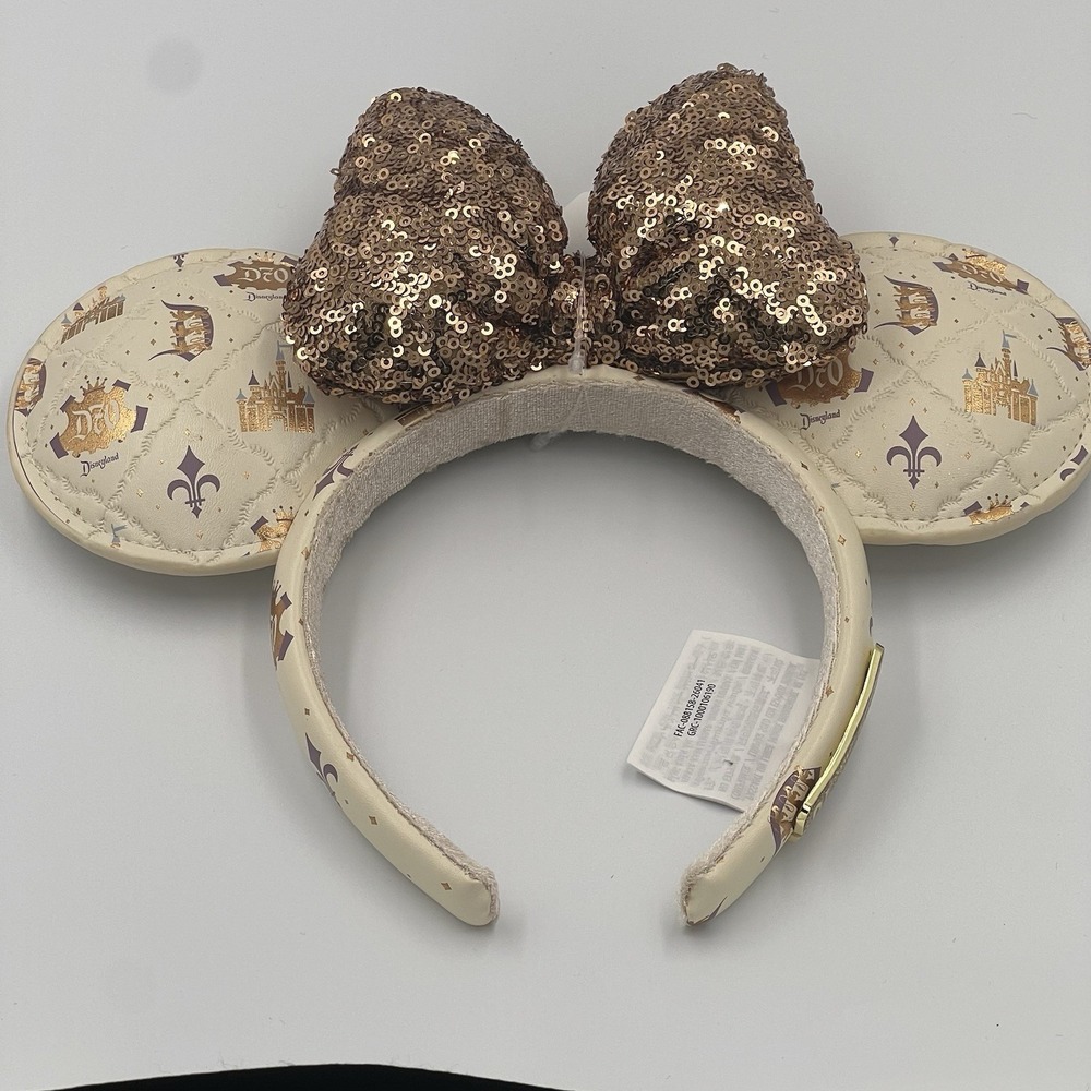 Disneyland 70th Anniversary Celebration Gold Castle Sequin Ears